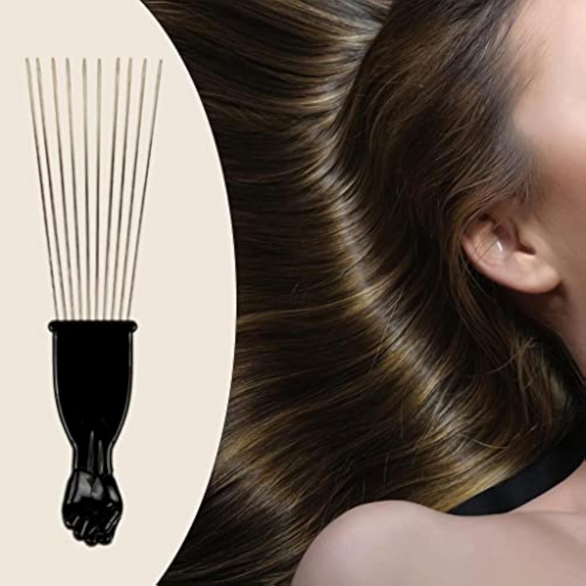 Black Pocket Afro Hair Lifting Pik Detangle Wig Comb